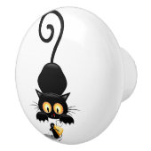 Kat en muis met tekenfilm op kaasdeeg keramische knop (Rechts)