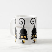 Kat en muis met tekenfilm op kaasdeeg koffiemok (Voorkant links)