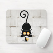 Kat en muis met tekenfilm op kaasdeeg muismat (Met muis)