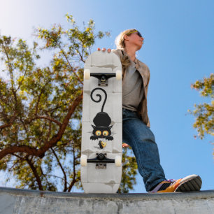 Kat en muis met tekenfilm op kaasdeeg persoonlijk skateboard
