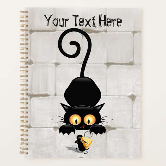 Kat en muis met tekenfilm op kaasdeeg planner (Voorkant)