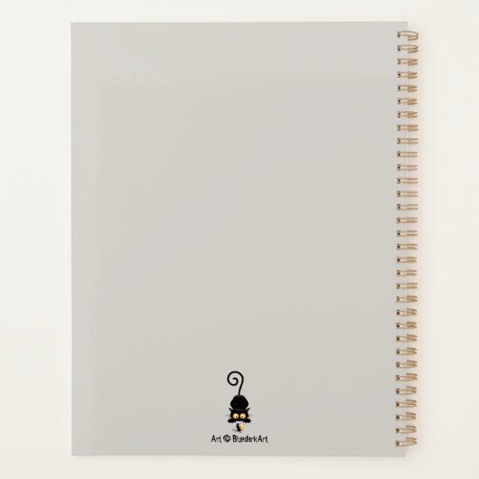 Kat en muis met tekenfilm op kaasdeeg planner (Achterkant)