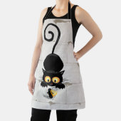 Kat en muis met tekenfilm op kaasdeeg schort (Insitu)