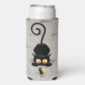 Kat en muis met tekenfilm op kaasdeeg seltzer blikjeskoeler (Seltzer Achterkant)