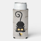 Kat en muis met tekenfilm op kaasdeeg seltzer blikjeskoeler (Seltzer Voorkant)