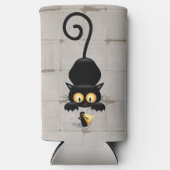 Kat en muis met tekenfilm op kaasdeeg seltzer blikjeskoeler (Voorkant)