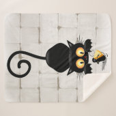 Kat en muis met tekenfilm op kaasdeeg sherpa deken (Voorkant (horizontaal))