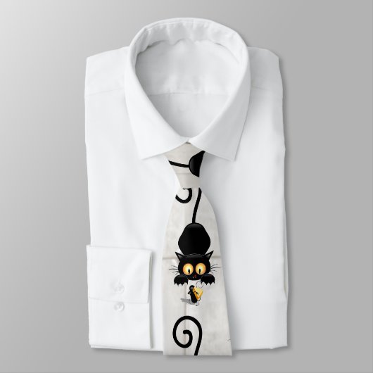 Kat en muis met tekenfilm op kaasdeeg stropdas (Gebonden)