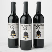 Kat en muis met tekenfilm op kaasdeeg wijn etiket (Flessen)