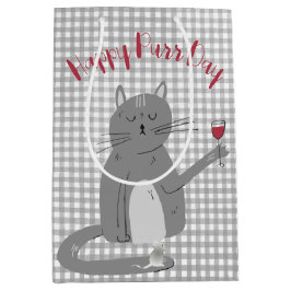 Kat en muis met wijndag medium cadeauzakje