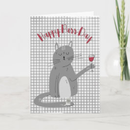 Kat en muis met wijnglas kaart