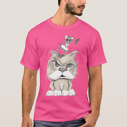 Kat en muis retro t-shirt (Voorkant)