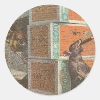 Kat en muis ronde sticker