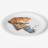 Kat en Muis Spelen Schaak Grappig Papier Borden Papieren Bordje (Gekanteld)