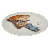 Kat en muis spelen schaakbord snijplank (Hoek)