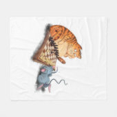Kat en muis spelen schaakfleece deken (Voorkant (Horizontaal))