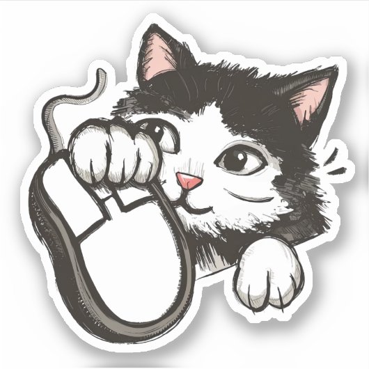 Kat en muis sticker (Voorkant)