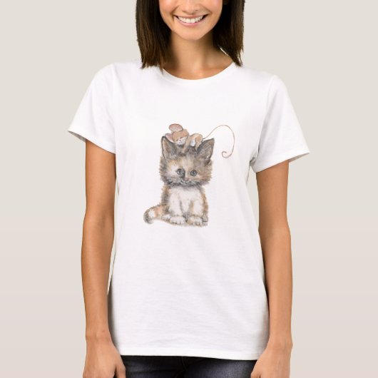 Kat en muis T-shirt voor dames (Voorkant)