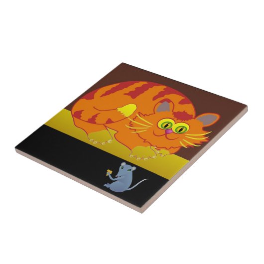 Kat en muis tegeltje (Zijkant)