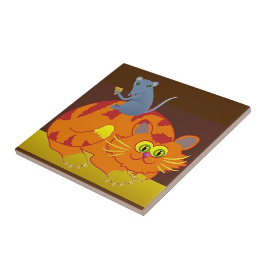 Kat en muis tegeltje (Zijkant)