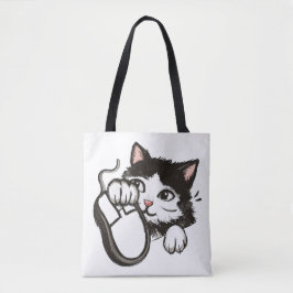 Kat en muis tote bag