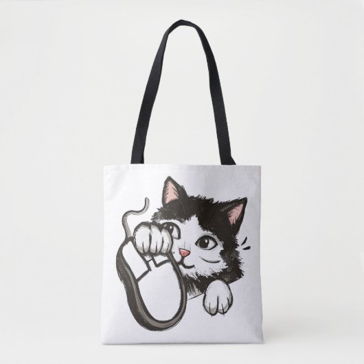 Kat en muis tote bag (Voorkant)