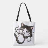 Kat en muis tote bag (Achterkant)