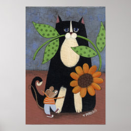 Kat- en muisafdrukken poster