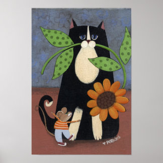 Kat- en muisafdrukken poster