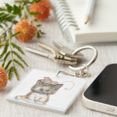 Kat- en muisontwerp op een Sleutelhanger (Voorkant Rechts)