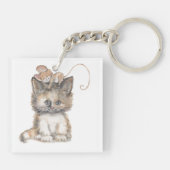 Kat- en muisontwerp op een Sleutelhanger (Achterkant)