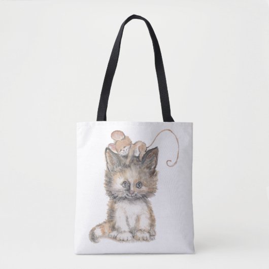 Kat- en muisontwerp op een Tas/tas Tote Bag (Voorkant)