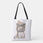 Kat- en muisontwerp op een Tas/tas Tote Bag (Achterkant)