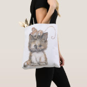 Kat- en muisontwerp op een Tas/tas Tote Bag (Dichtbij)