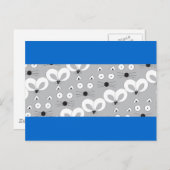 Kat- en muispatroon grijs briefkaart (Voorkant / Achterkant)