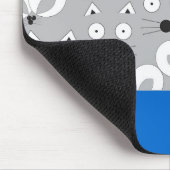 Kat- en muispatroon grijs muismat (Hoek)