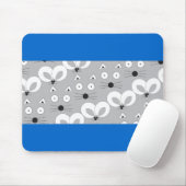 Kat- en muispatroon grijs muismat (Met muis)