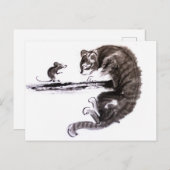 Kat- en muissomschilderij briefkaart (Voorkant / Achterkant)