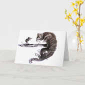 Kat- en muissomschilderij kaart (Gele Bloem)