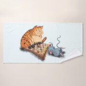 Kat- en muisspatbord voor Cartoon Badhanddoek (Badhanddoek)