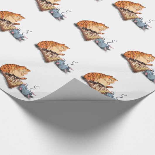 Kat- en muisspatbord voor Cartoon Cadeaupapier (Hoek)