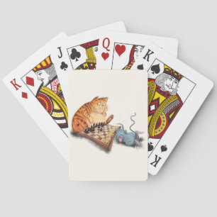 Kat- en muisspeelgoedkaarten pokerkaarten