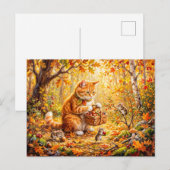 Kat en Muizen Bos Winter Vergadering Briefkaart (Voorkant / Achterkant)