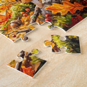 Kat en Muizen Bos Winter Vergadering Legpuzzel (Zijkant)