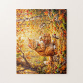 Kat en Muizen Bos Winter Vergadering Legpuzzel (Verticaal)