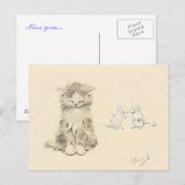 Kat en muizen briefkaart (Voorkant / Achterkant)