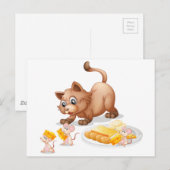 Kat en muizen briefkaart (Voorkant / Achterkant)