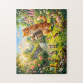 Kat en Muizen Tuin Waterpret Legpuzzel (Verticaal)