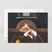 Kat- en muizenfamilie briefkaart (Voorkant / Achterkant)