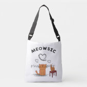Kat- en muziekcadeautjes, kat- en Violin-cadeautje Crossbody Tas (Voorkant)